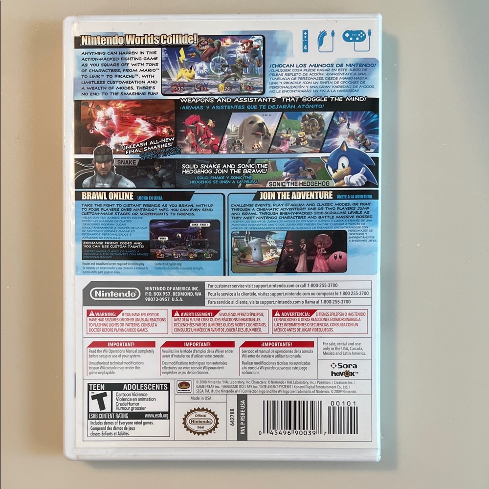 TESTED & WORKING: Nintendo Super Smash Bros. Brawl Wii - Picture 2 of 4